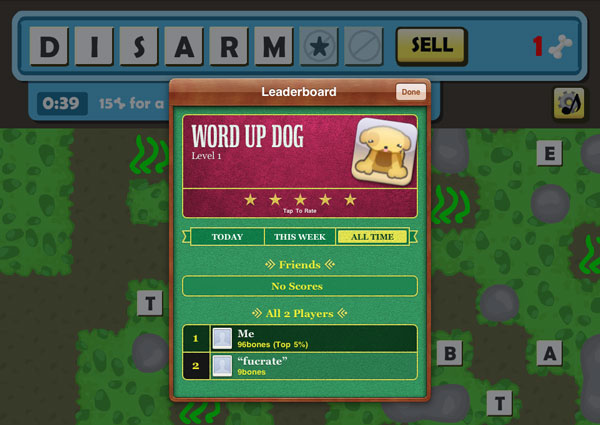 Game Center Leaderboard in Word Up Dog for iPad by Northway Games Using Adobe AIR Extension Game Center Leaderboard in Word Up Dog for iPad by Northway Games Using Adobe AIR Extension